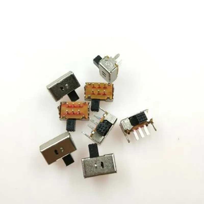 20pcs SK22D02 Handle length 5mm Toggle switch SK-22D02 6 pin 2P2T Horizontal double slide switch