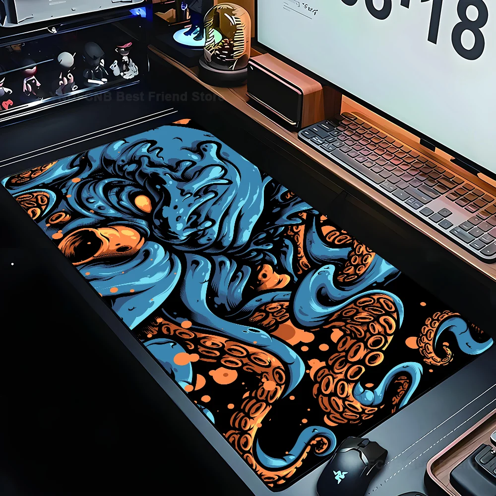 

Large Mousepad Gamer Mousepads Keyboard Mat Desk Rug Octopus Monster Pc HD Desk Mats Company Oni Mouse Pad For Gift 90x40cm