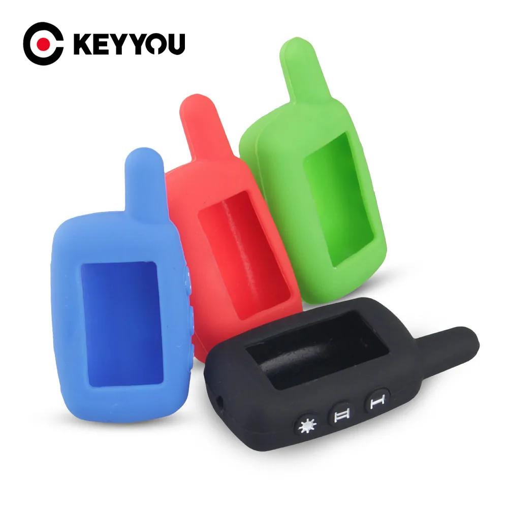 KEYYOU New Silicone Key Case For Starline A6 A9 A8 Two Way Car Alarm LCD Remote Controller Keychain Cover