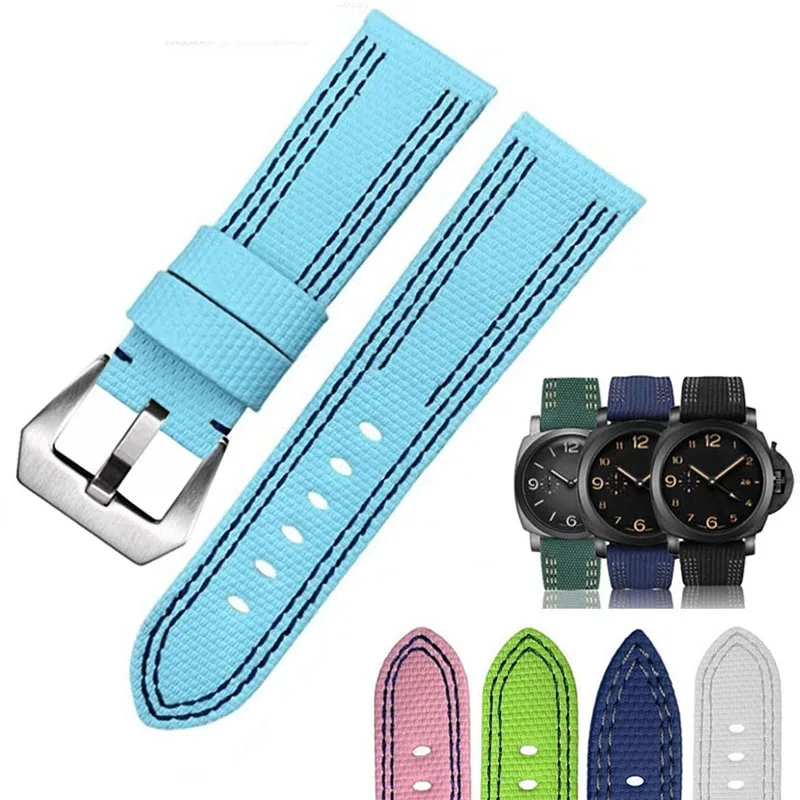 

For Panerai FKM Rubber Watchband Fluororubber Strap Lumino Stealth PAM01122 984 985 PAM441 Series Customize Bracelet 22mm 24mm