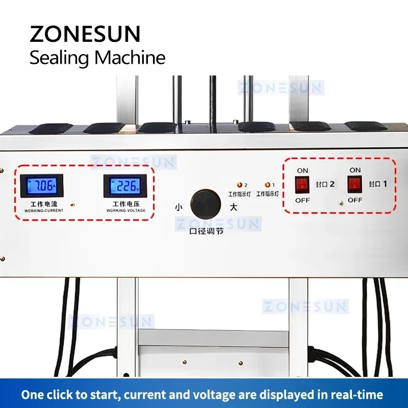 ZONESUN الألومنيوم احباط السدادة التعريفي آلة الختم الحرارة التعريفي السدادة للزجاجات ZS-FS3300TP