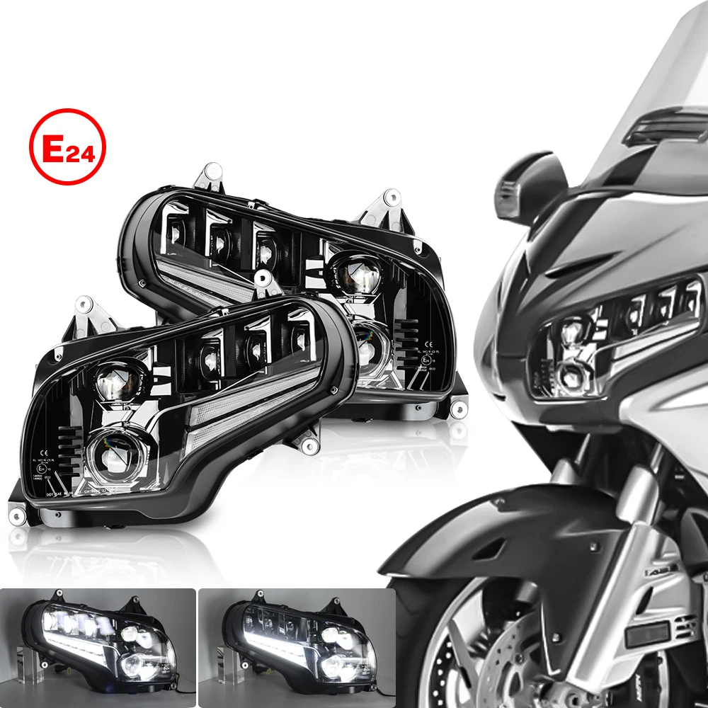 

LED Headlight Headlamp For Honda GoldWing GL1800 2001-2017 Moto LED Projector Lens Motorcycle Headlights