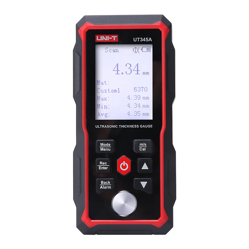 UNI-T High Accuracy Ultrasonic Thickness Gauge UT345A ;Chinese/English language switching/Multiple material measurement