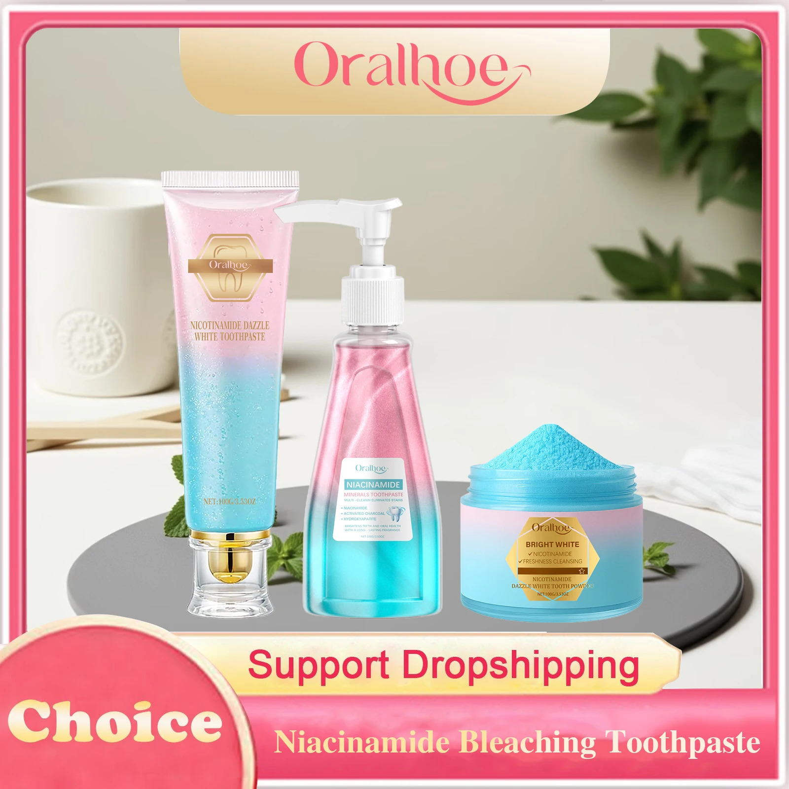 Niacinamid-Bleaching-Zahnpasta, reduziert Plaque-Flecken, verbessert Mundgeruch, entfernt gelbe Flecken, Zahnreinigung, Mundhygiene-Pflege