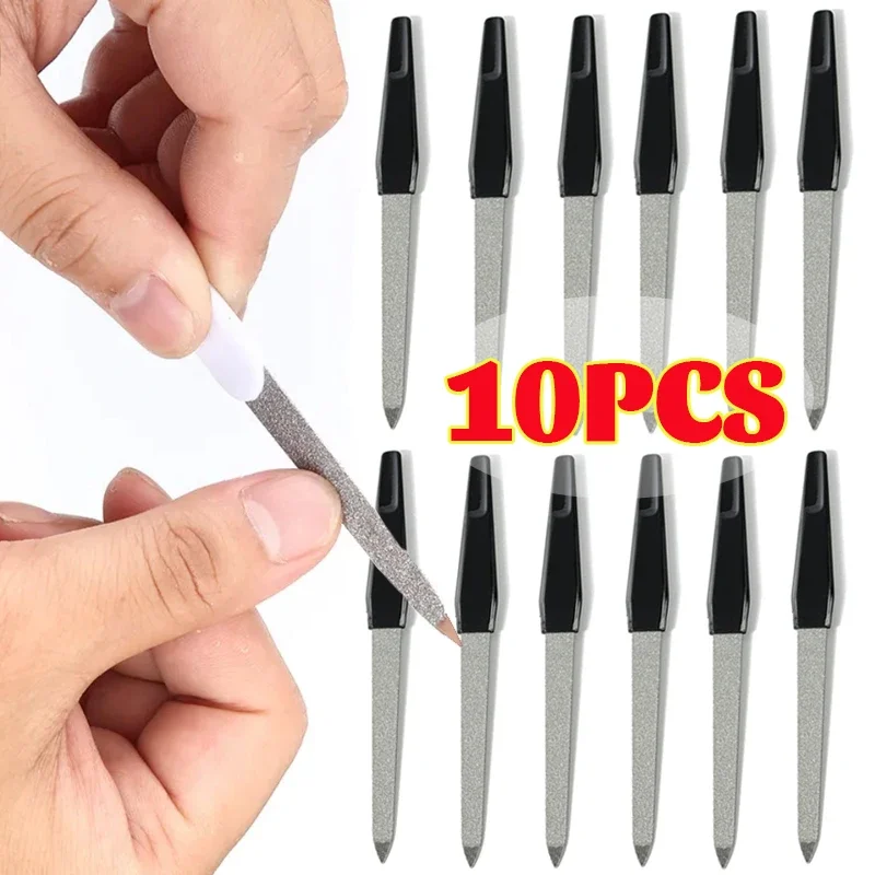 

10 шт., металлическая двусторонняя пилочка для ногтей, профессиональная высококачественная буферная полировальная полоска для салона, маникюра, педикюра, инструменты для красоты