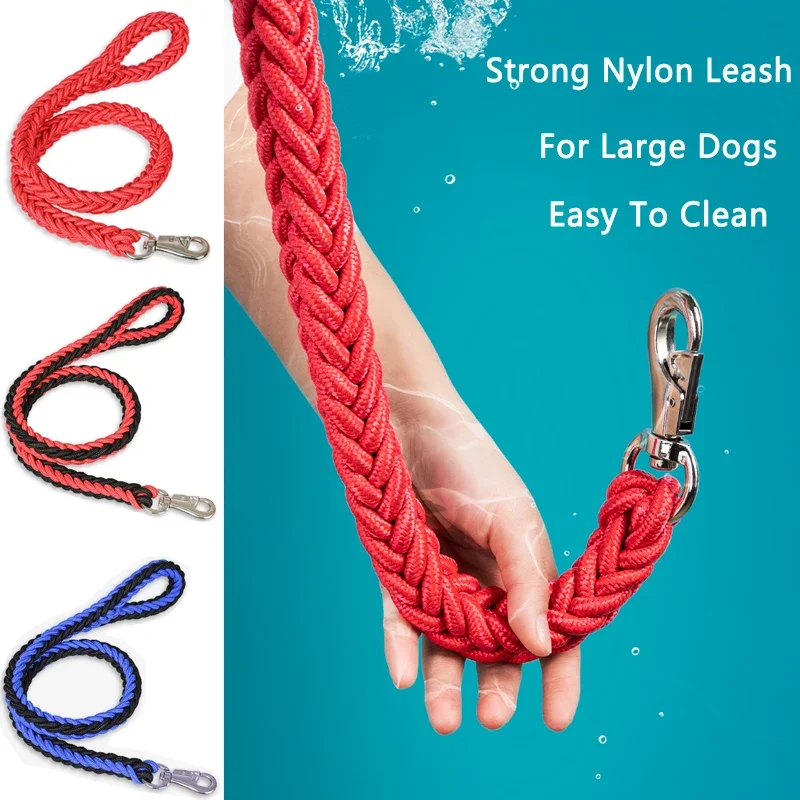 Heavy Duty Large Dog Leash Durable Nylon Braided Lead for Small Medium Big Dogs Bully Walking Hunting Camping Pet Accessories