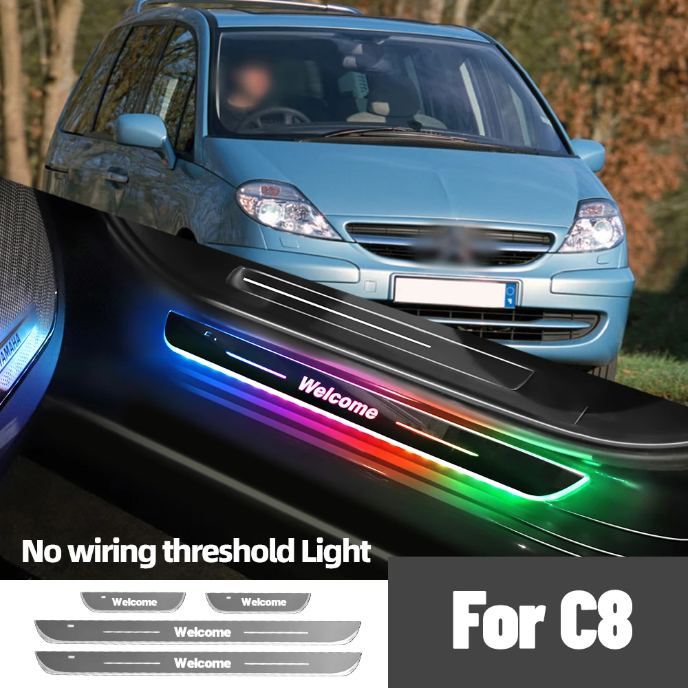 

For Citroen C8 2002-2014 2007 2008 2010 2013 Car Door Sill Light Customized Logo LED Welcome Threshold Pedal Lamp Accessories