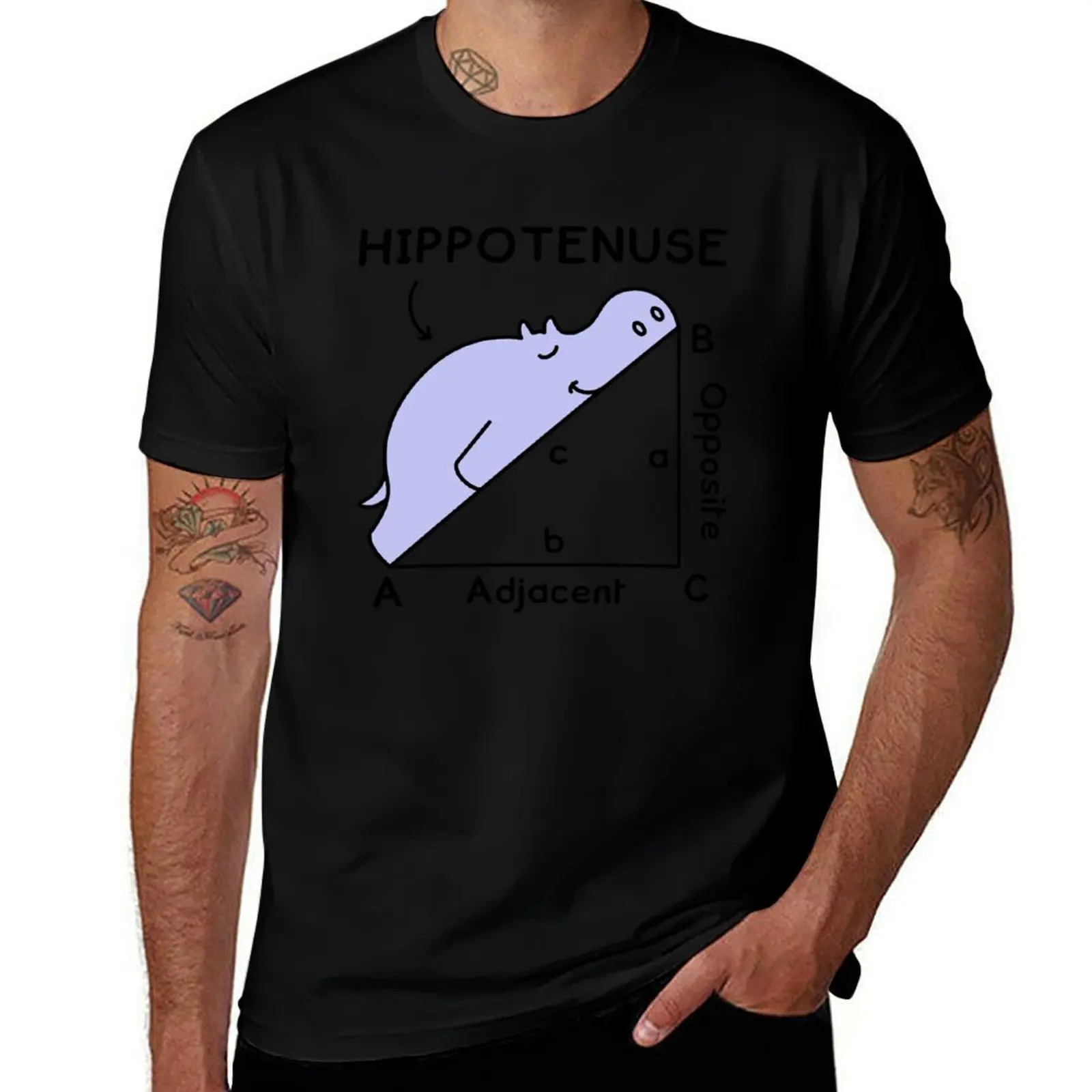 Hippotenuse, Hypotenuse Math Pun T-Shirt Utility Work Short Sleeve Top