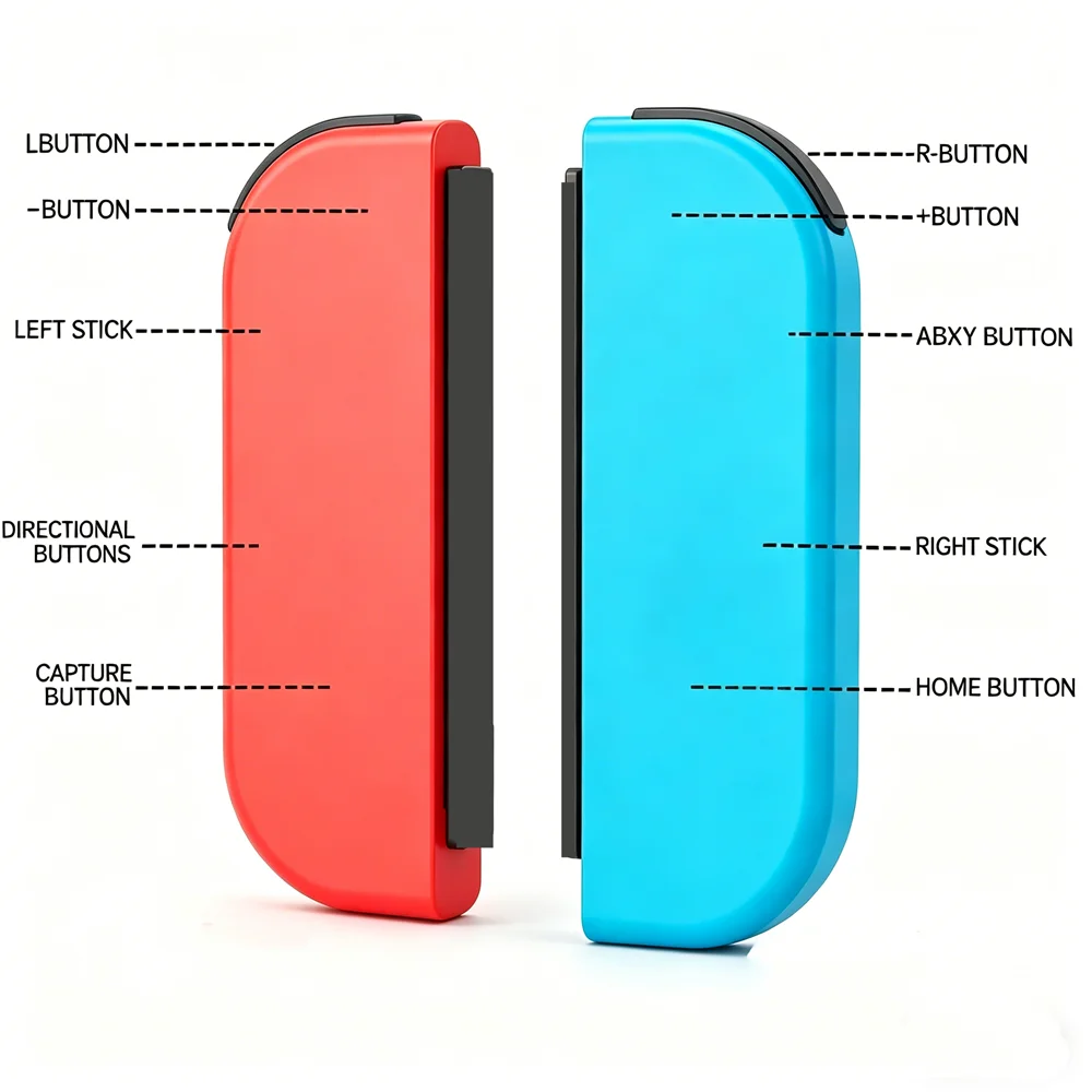 Nuevo Controlador Joy Pad con LED RGB para Nintendo Switch/Lite/Oled JoyCon, Joystick Hall con Giroscopio de 6 Ejes y Función Turbo