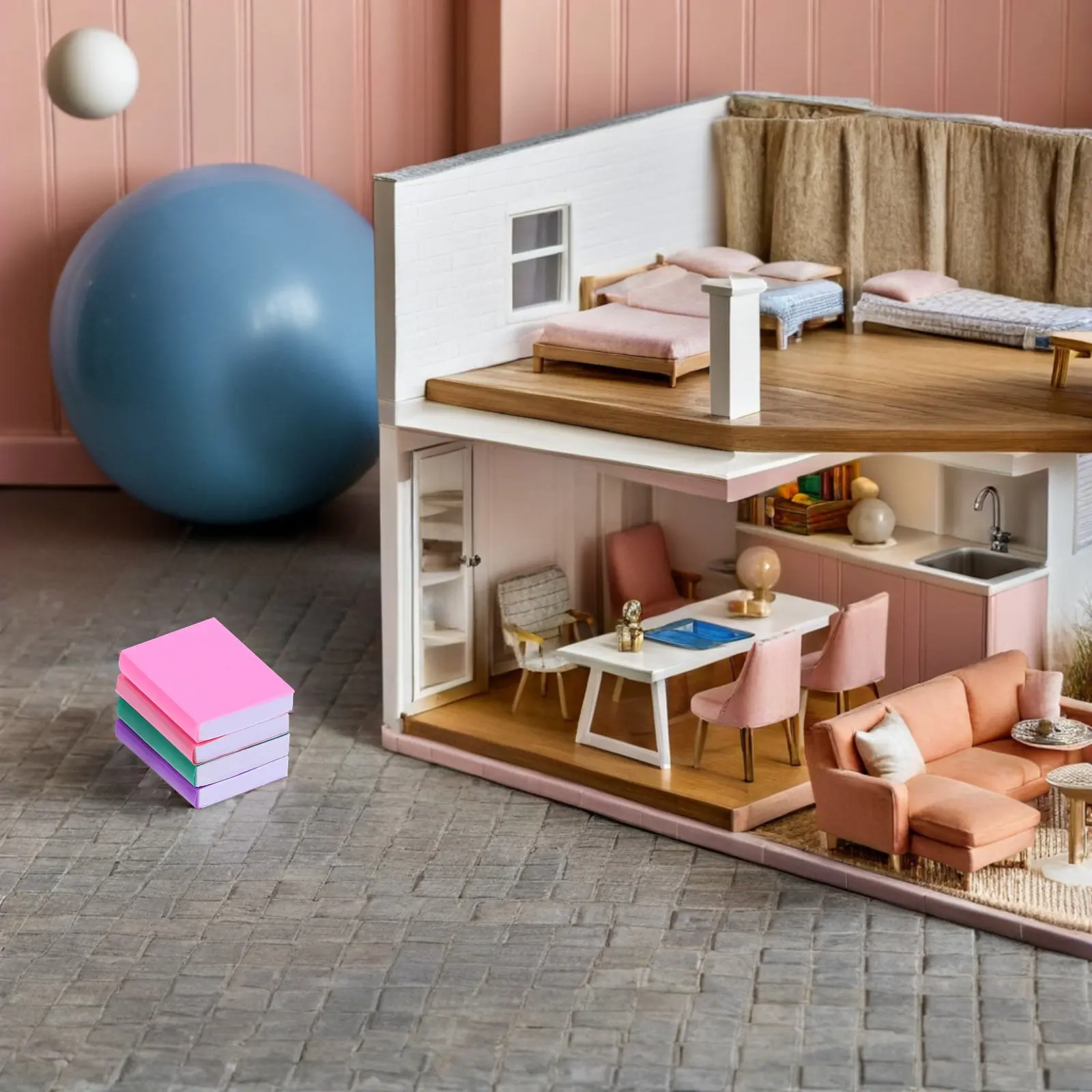 

16Pcs Mini Dollhouse Blank Books Colorful Miniature Books for Creative DIY Scene Decoration Photography Dollhouse Book
