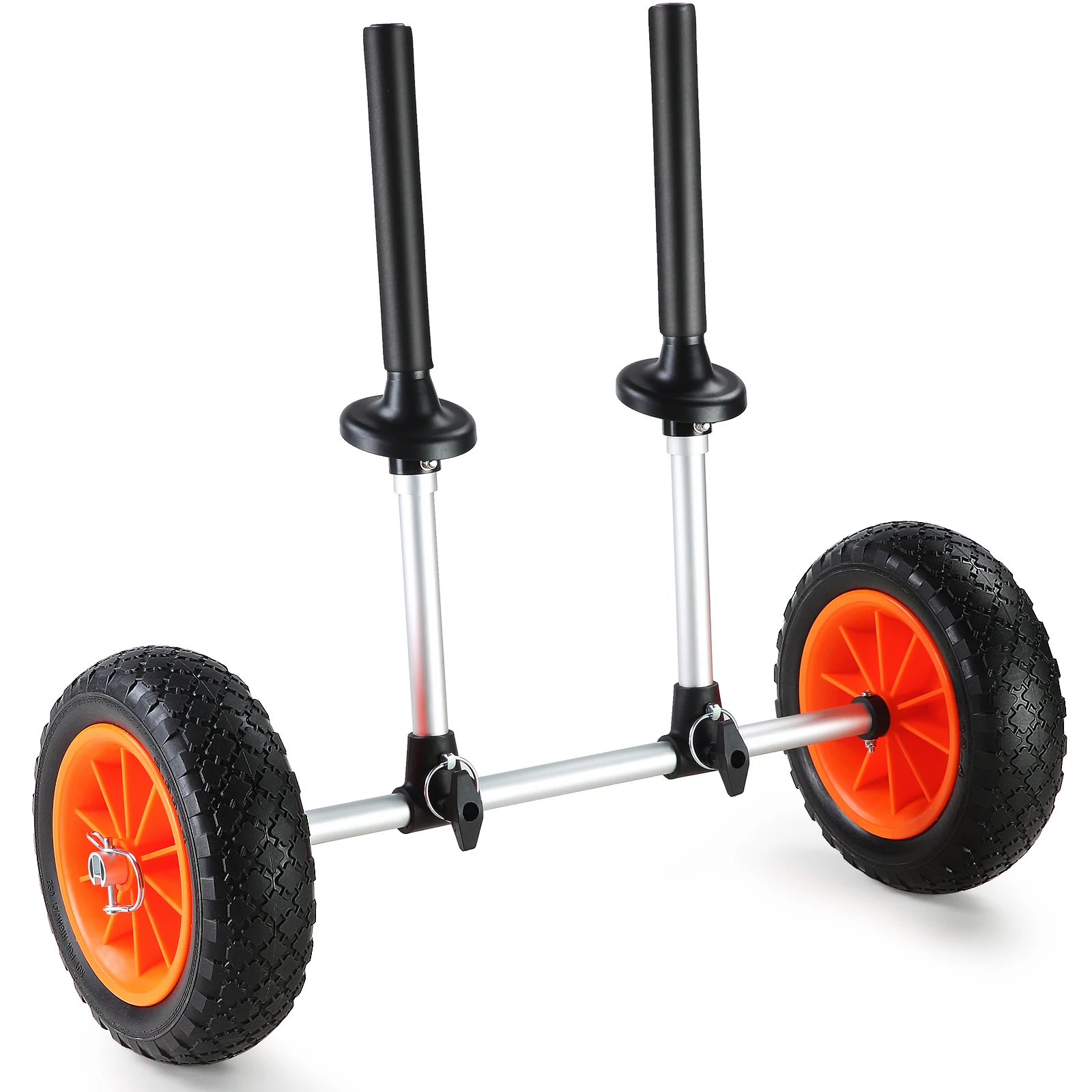 

SucceBuy Heavy Duty Kayak Cart, Detachable Canoe Trolley Cart with 10'' Solid Tires, Adjustable Width & Top Foam Protection