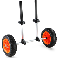 SucceBuy Heavy Duty Kayak Cart, Detachable Canoe Trolley Cart with 10'' Solid Tires, Adjustable Width & Top Foam Protection