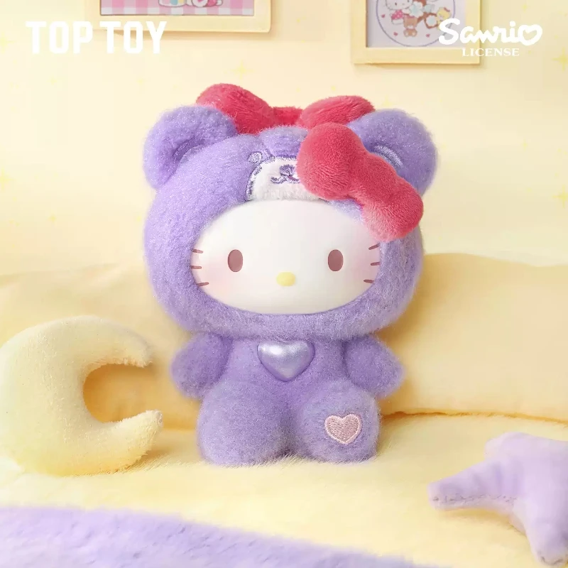 TOPTOY Hello Kitty Teddy Pajama Series Vinyl Plush Keychain Hello Kitty Blind Box Prezent Urodzinowy