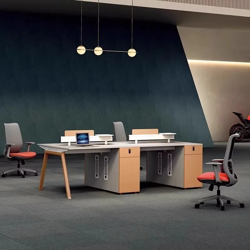 Modern Minimalist Executive Desk for Office,Large Wooden Manager Desk with Builtin Bookshelf,Luxury Workstation for Meeting Room