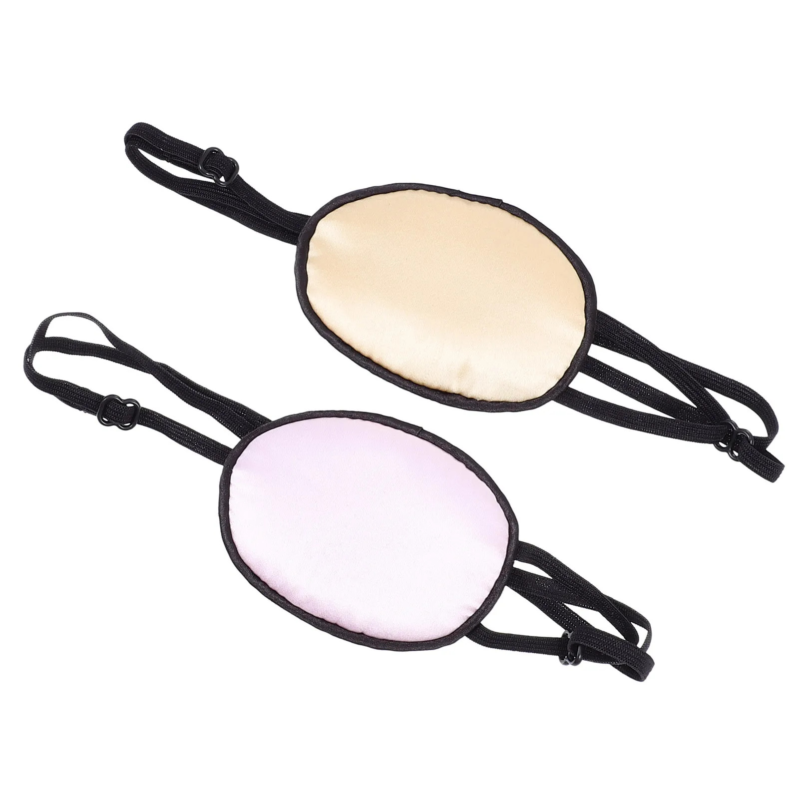 2pcs Silk Eye Mask Adjustable For Strabismus Amblyopia Adults Reusable Soft Patch Eye Cover Correction Tool Post-Surgery