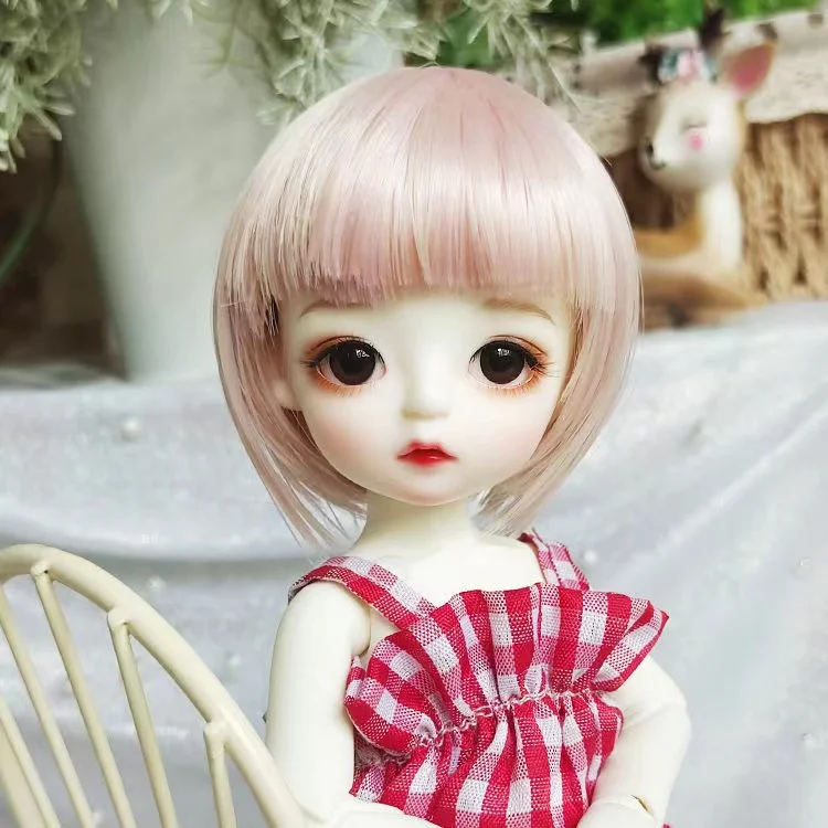 귀여운 1/6 BJD 인형 가발, 30cm 인형 가발, SD 인형 헤어 액세서리, 장난감 선물 (16.5 ~ 17.5cm 머리 둘레 정장)