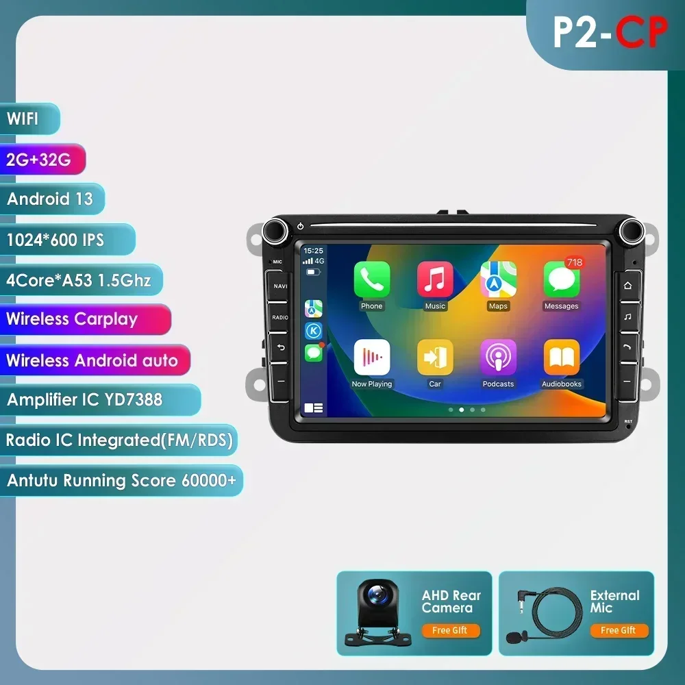 8 ''Scherm 2din Android Autoradio Multimedia Video Player voor Volkswagen Skoda VW Tiguan Touran Caddy Jetta Polo passat Seat GPS