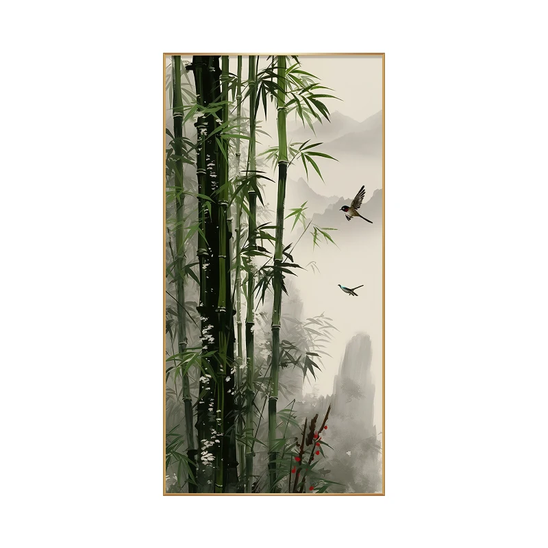 xx-Bamboo Ink Mountain And Water Corridor Corridor Hanging Paintings Decoration Home Decorations Wall Lamp Interior Wall Light