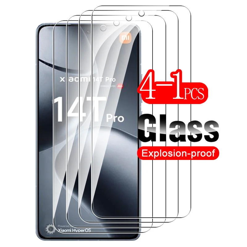 4-1Pcs Glass For Xiaomi 14T Pro Mi 14 T T14 14TPro 5G Tempered Glass Screen Protector Armor Safety Protection Film 6.67inches