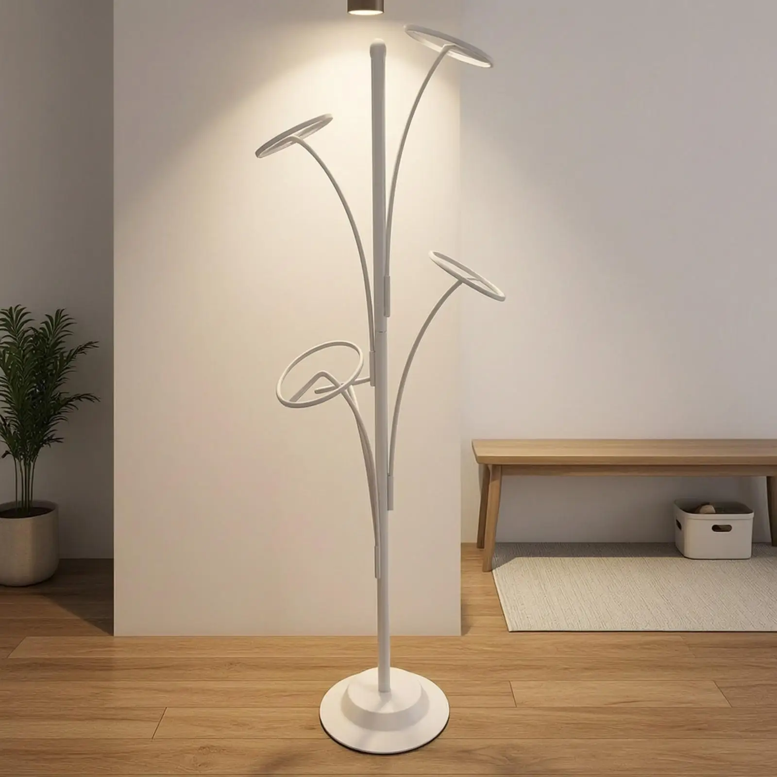 Hat Display Rack Freestanding Metal Hat Stand with Branched Arms for Entryway Hat Storage Organizer