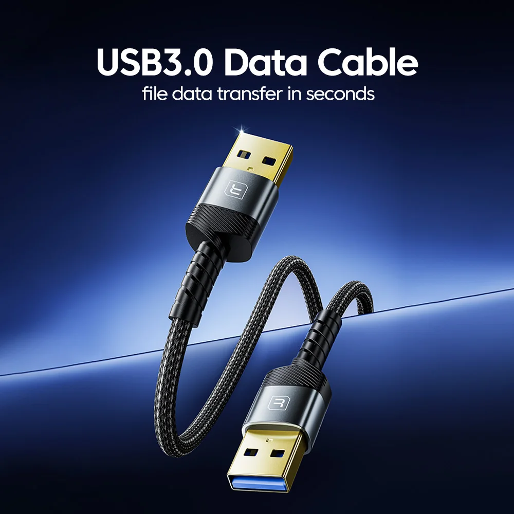 Toocki UBS 3.0 Extension Cable USB-A Male to Male Cable USB 3.0 Extender for TV Box PC Radiator Hard Drive Camera Data Wire