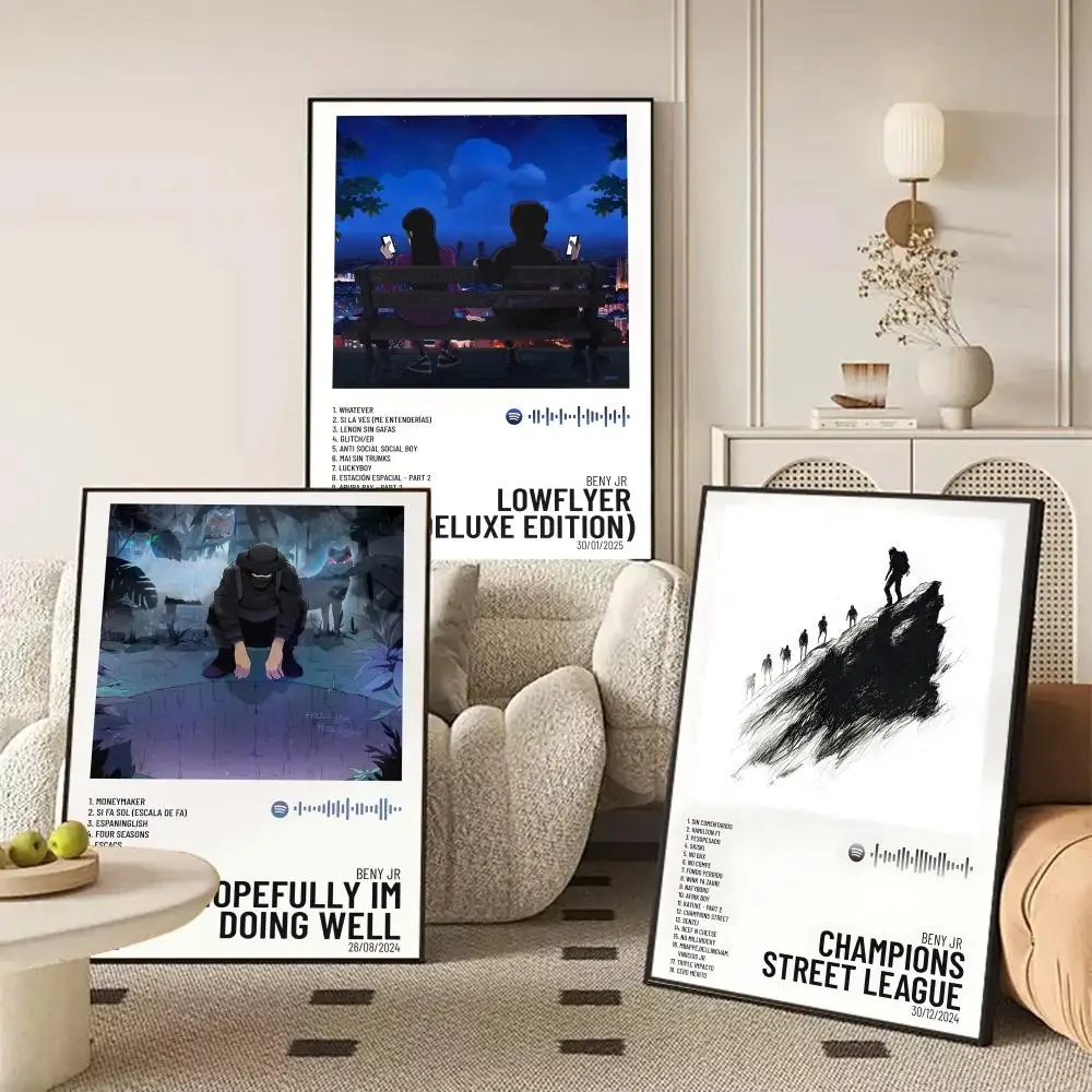 البوب مغني الراب B_BENY J_JR ألبوم HD الكتان قماش المشارك جدار الفن يطبع لغرفة المعيشة غرفة نوم مكتب هدية تزيين المنزل