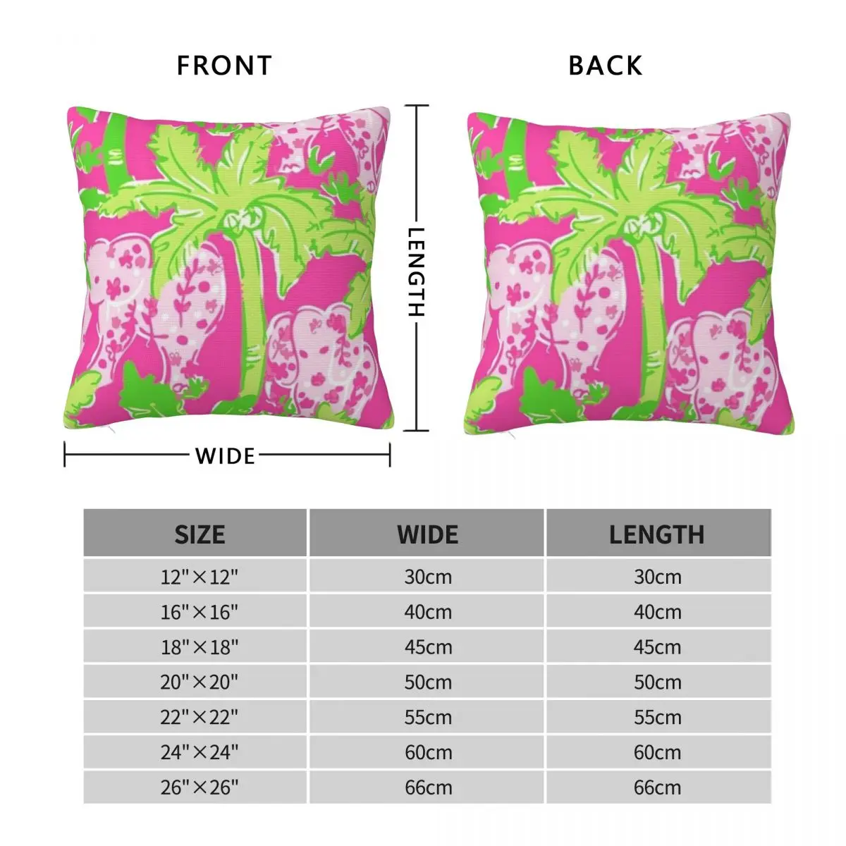 Lily Pulitzer Square Pillowcase Pillow Cover Cushion Zip Decorative Comfort Throw Pillow for Home Living Room