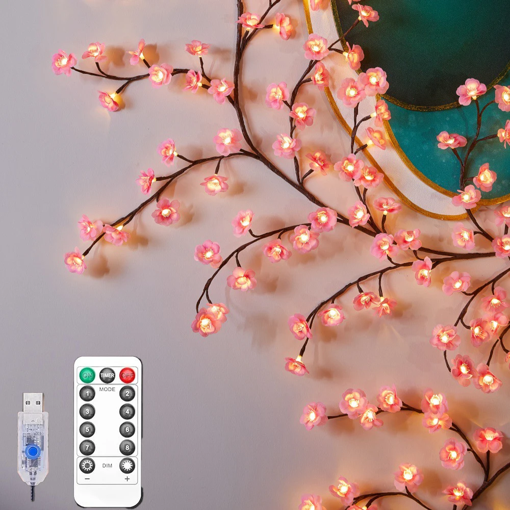 桜の花の枝が曲がるツリーライト-72-96-led-クリスマス柳の枝-ウェディングデコレーションアクセサリー