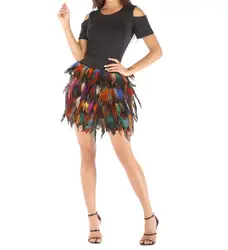 Summer New Sexy Feather Irregular Slim Fit Skirt For Women,5 Colors
