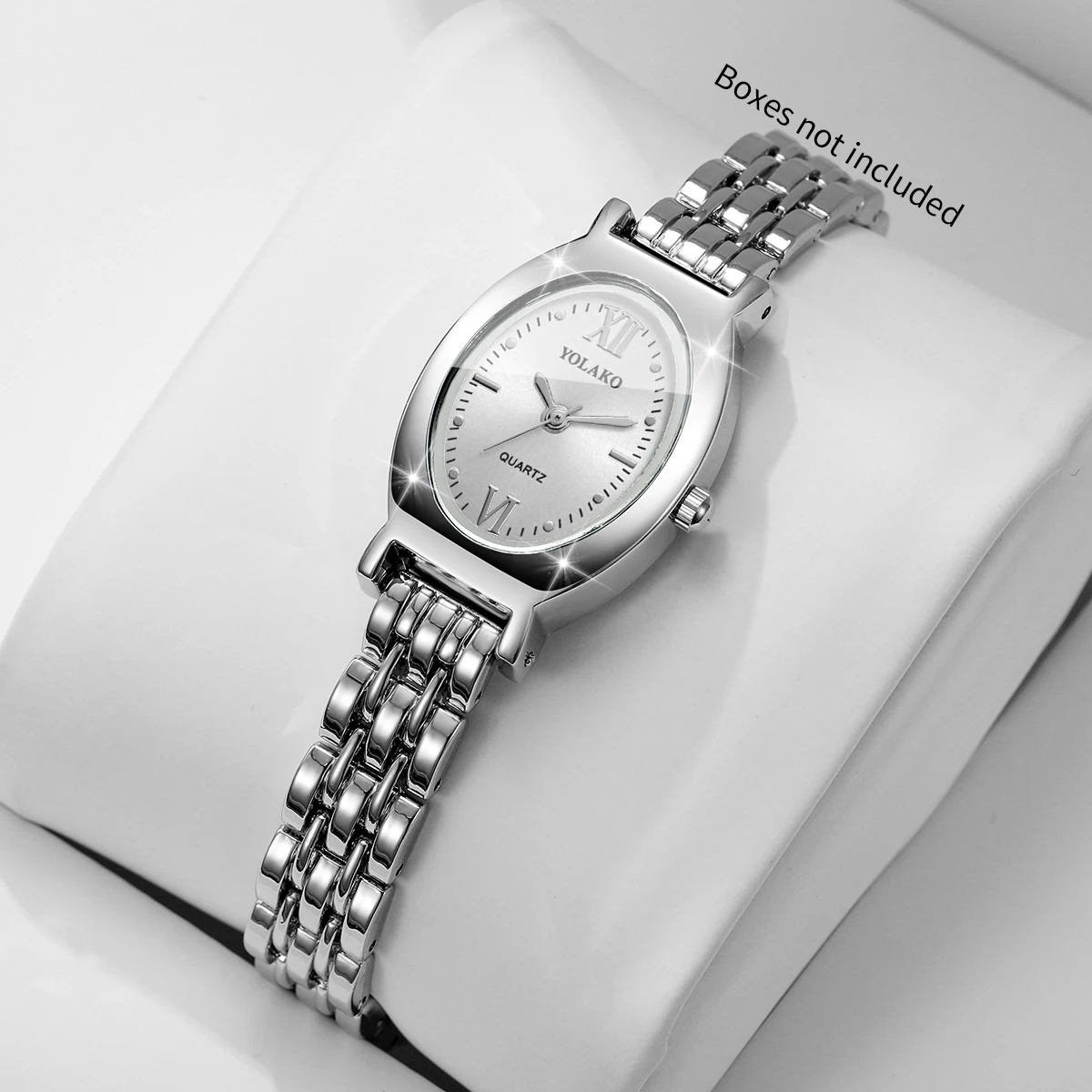 Elegant Oval Dial Women Quartz Watch Ultra-thin Silvery Bracelet Strap Ladies Quartz Watch Relogio Feminino ClockWithout Box