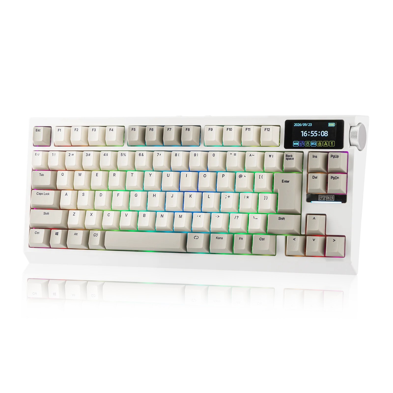 Japanese Version EPOMAKER G84 PRO 80% JIS Layout Hot-Swap Tri-mode Mechanical Gaming Keyboard with 8000mAh Battery & RGB Backlights