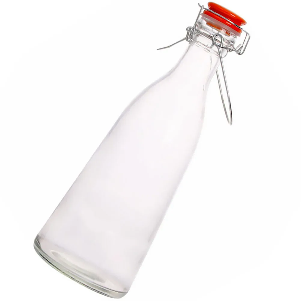 

1Pcs Thick Glass Swing Bottle Transparent Airtight Storage Bottle for Tea Fruit Juice Outdoor Travel Use