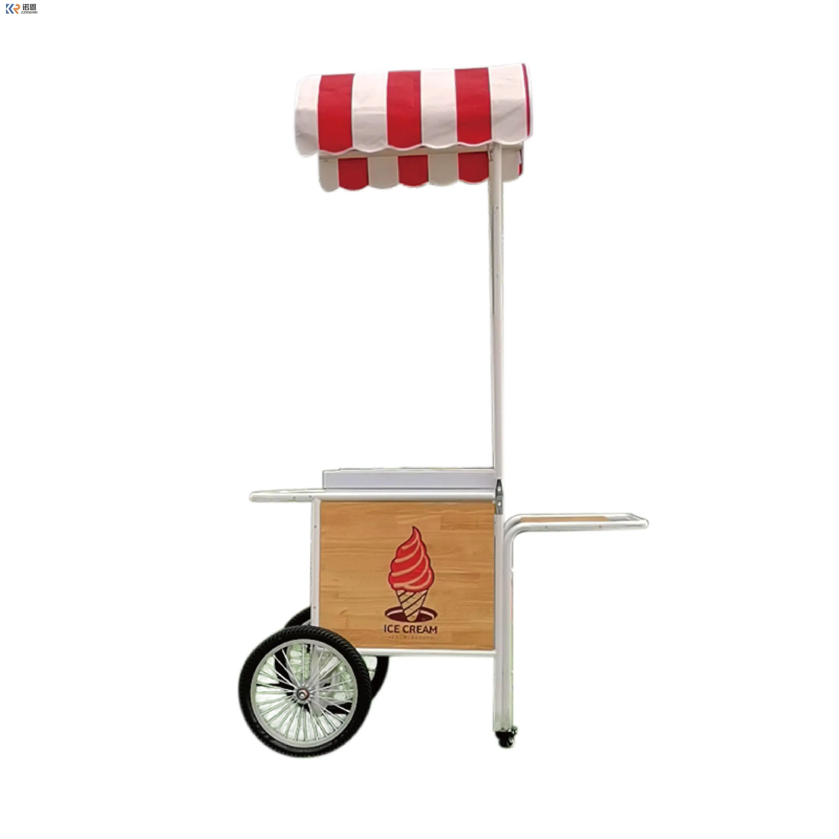  Hand Pushed Ice Cream Cart  Mobile Sales Of Refrigerated Food  Coffee Drinks