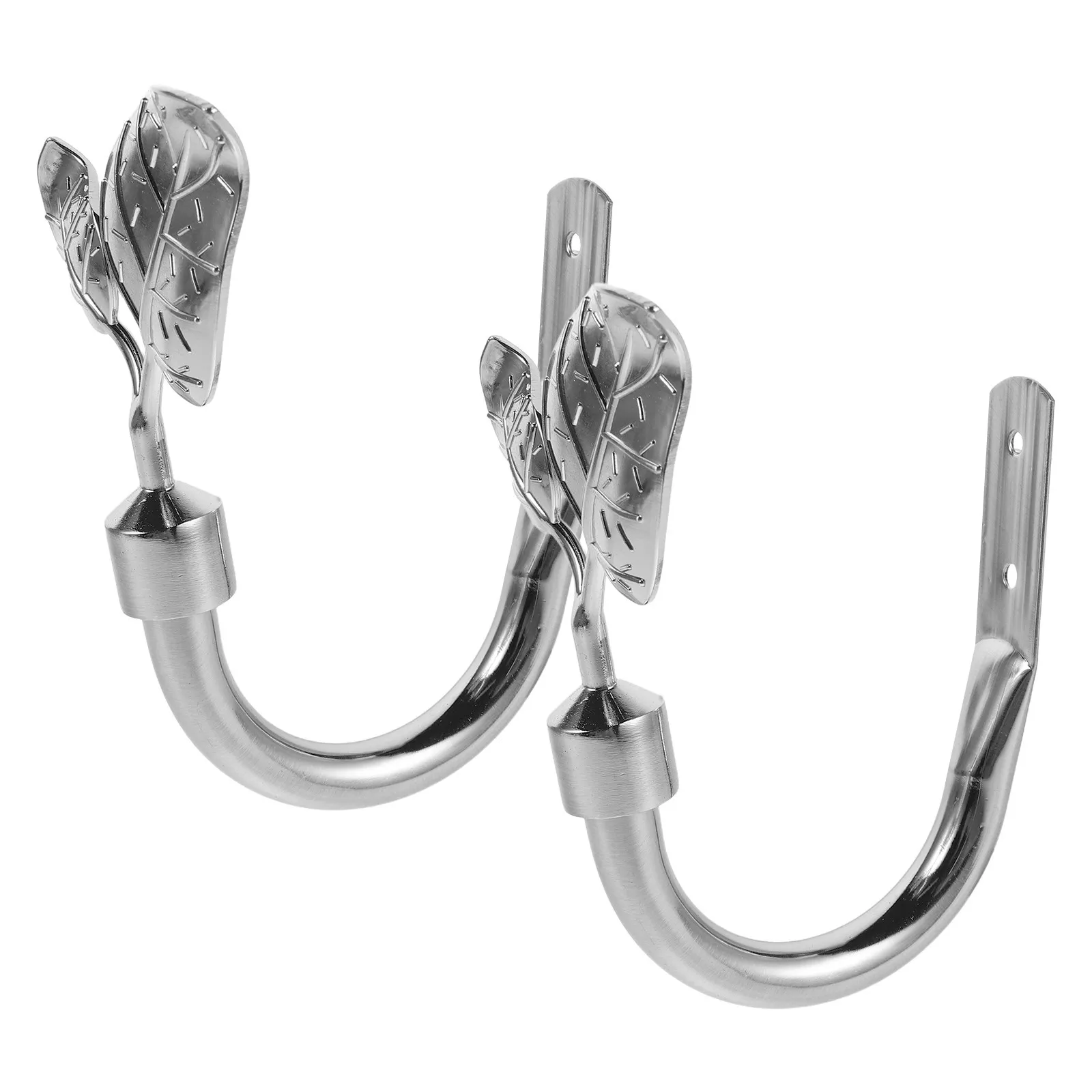 2Pcs Wall Mounted Curtain Hooks Leaf Shaped Curtain Holdbacks Elegant Drapery Tie Backs for Bedroom Living Room