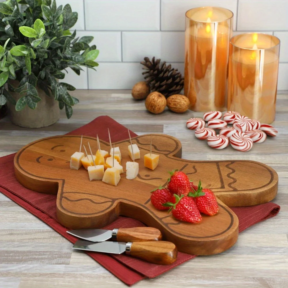 Everyday 13.9 Inch Acacia Wood Gingerbread Cheese Board