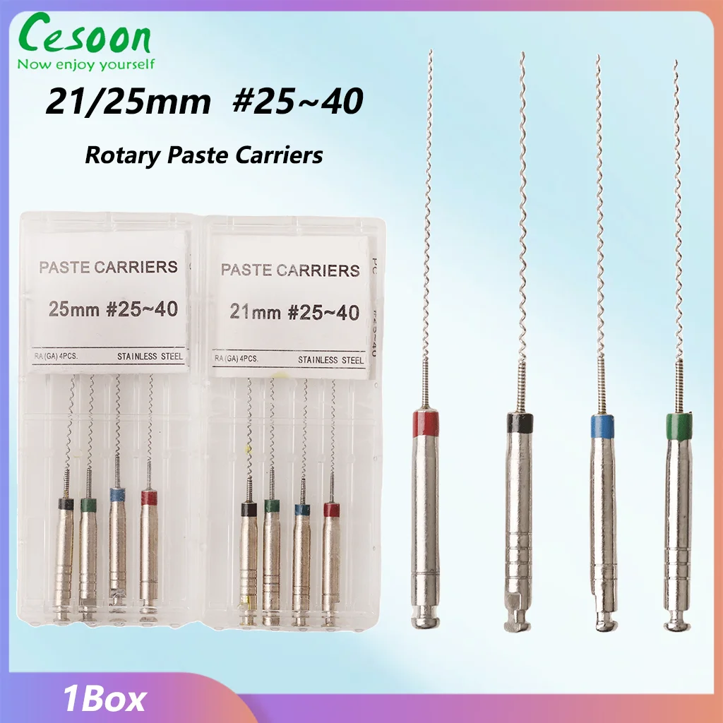 

4Pcs/Pack Dental Endodontics Rotary Paste Carriers Root Canal Files Endo File Stainless Steel Engine 21/25mm Dentistry Tools