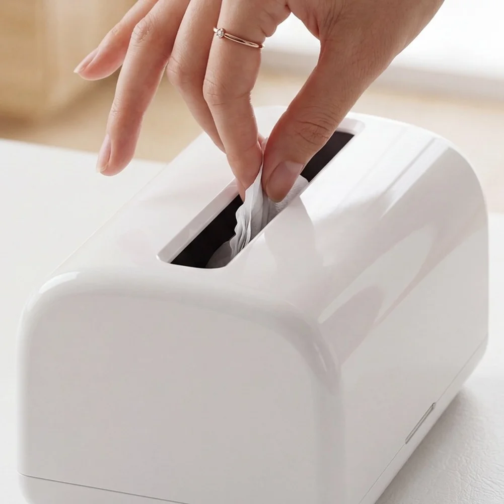 ABS Spring Loaded Paper Box Holder Designed for Clean Desk Organization with Smooth One-Handed Operation and Stability