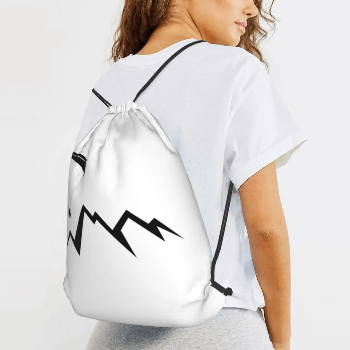 Paramotor Flying Over Mountains Backpacks Multi-function Drawstring Bags Sports Bag Book Bags for Travel School