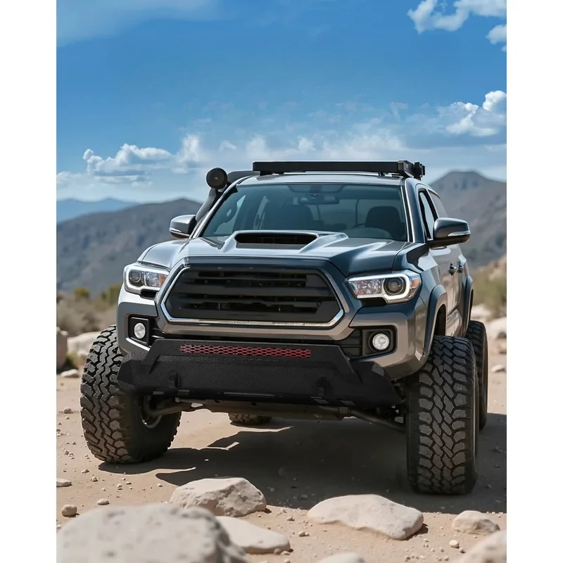 High Quality Heavy‑Duty Steel Front Bumper With Winch Plate D‑Ring Mounts E‑Coating Bull Bar Fit For Pickup Truck 2016‑2023