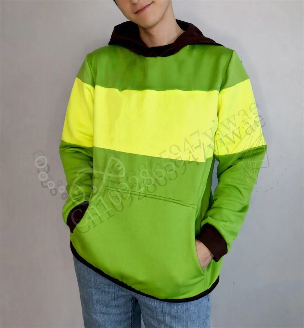 Game Deltarun Kris Frisk Cosplay Hoodie, horizontal gestreiftes Sweatshirt, Herbst-/Wintermode, Herren- und Damen-Hoodie. – Detail 4