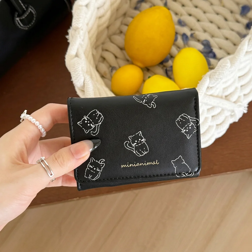 

Card Holder Wallet Minimalist Pu Leather Wallet Cute Pattern Wallet Korean-Style For Shopping Short Trips Daily Outings