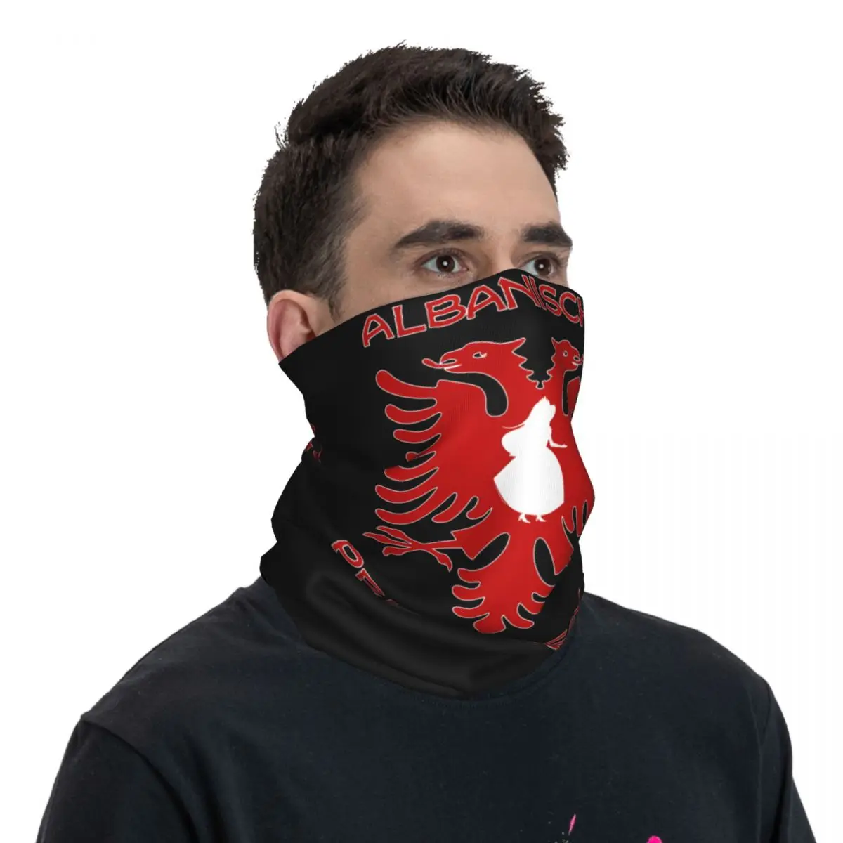 Geschenk Bandana Hals abdeckung Motorrad Club albanischen Adler Wickels chal multifunktion ale Kopf bedeckung Radfahren Unisex Erwachsenen die ganze Saison