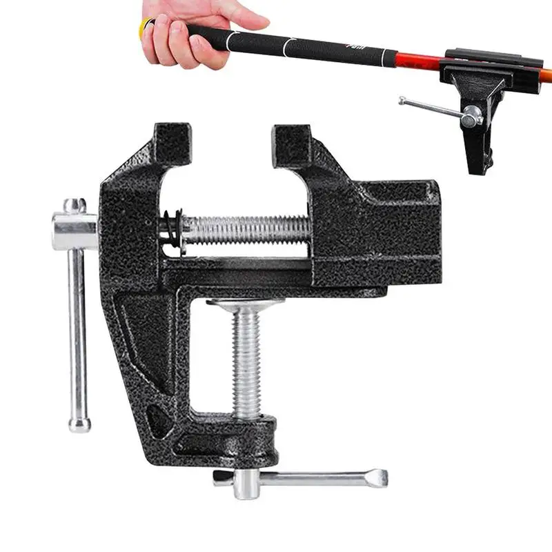 Golf Grip Replacement Tool Bench Vise Multi-Functional Quick Shaft Clamp Quick Adjustment Cast Steel Golf Club Regrip Vise Tool