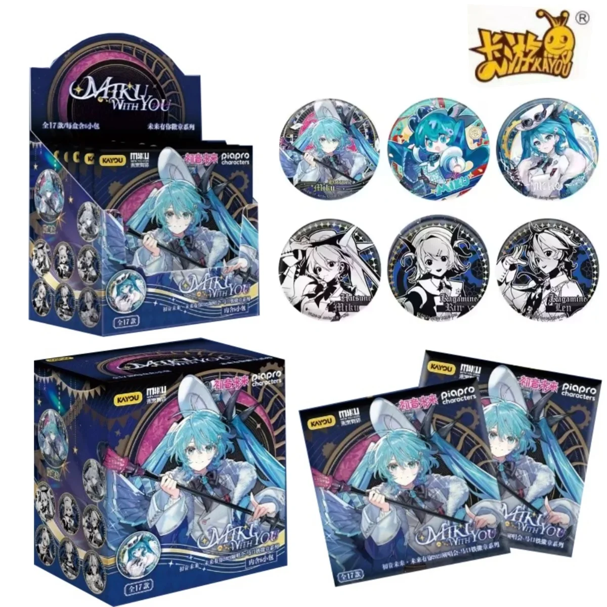 KAYOU Genuine Hatsune Miku Tinplate Badge Series You Are The Future 2025 Anime Character Peripheral Brooch Badge Gift for Kids