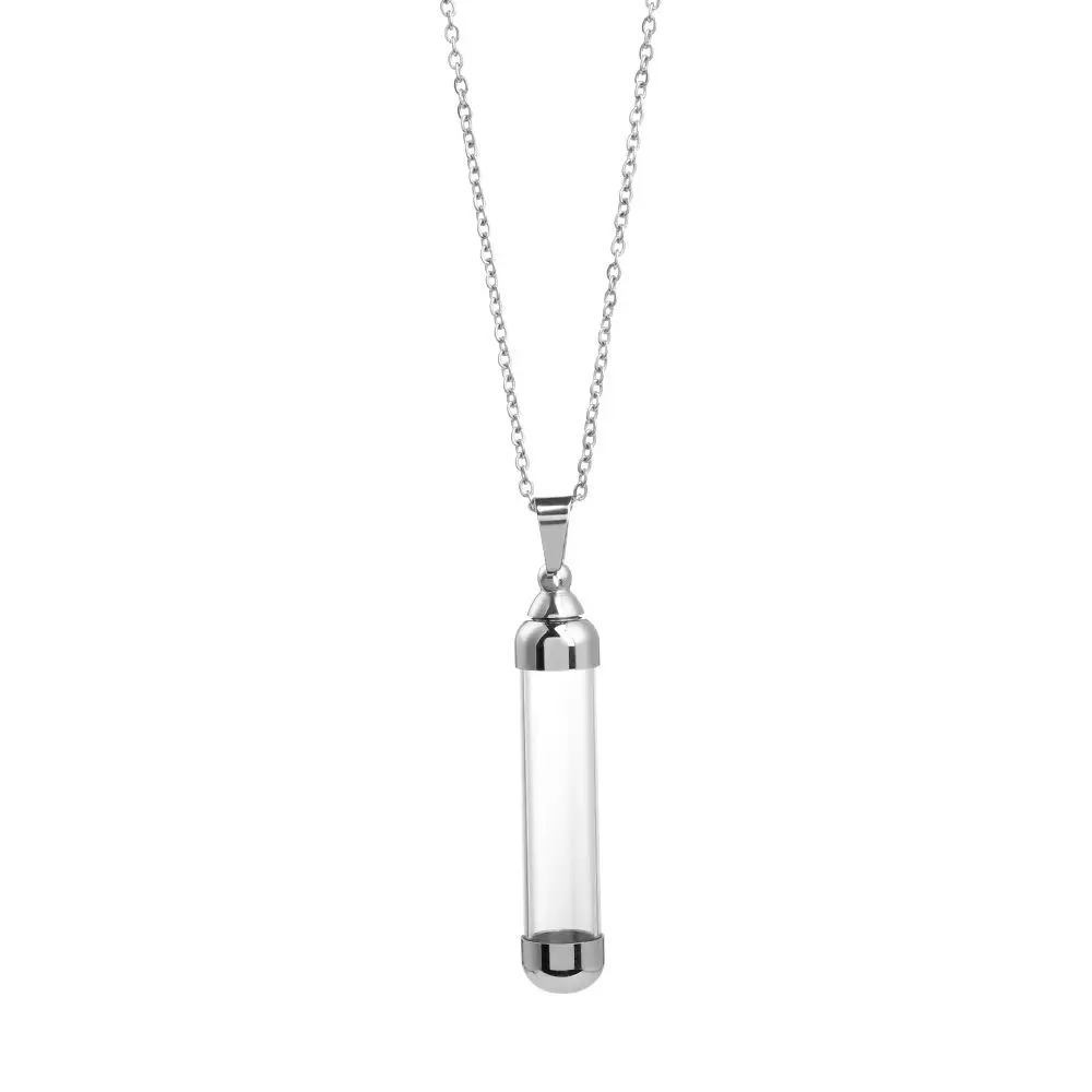 Gift For Ash Sand Steel Chain Perfume Jars Lucky Charm Glass Vial  Wishing Bottle Pendant