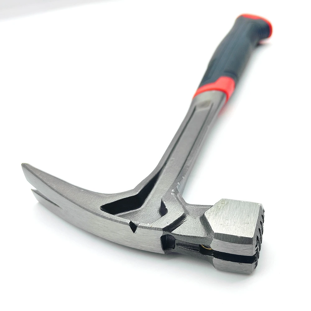 Fully Steel Construction Framing Hammer 16oz Milled Face Straight Claw Hammer Magnetic Nail Starter Claw Hammer for Framer Tools
