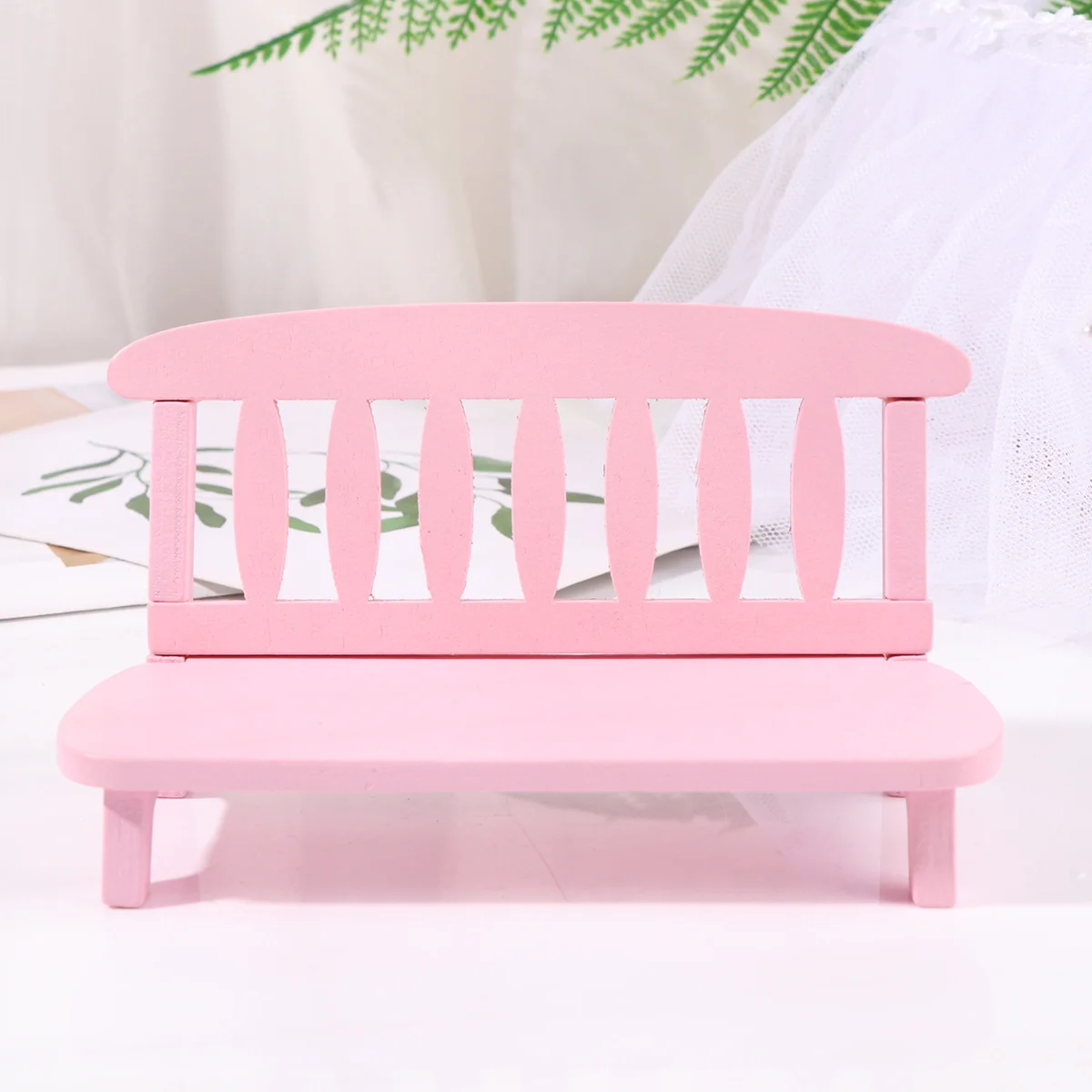 1 قطعة أريكة خشبية صغيرة الوردي خمر ديكور مكتب المنزل رائعتين براعة خزانة زخارف للحانات صور الدعامة كرسي حلية #3