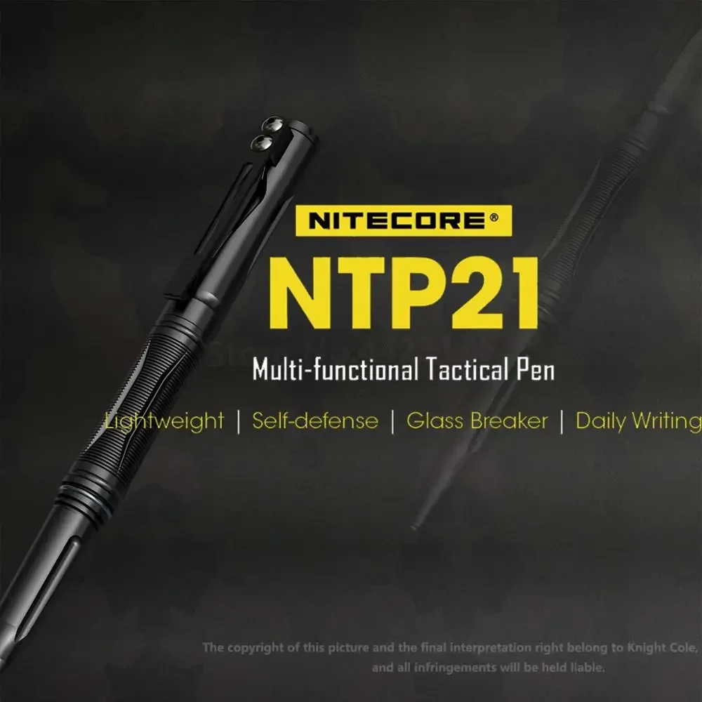 

NITECORE NTP21 Tactical Tungsten-Bezel Aluminum Alloy Pen Multifunctional Self Defense Tool Glass Breaker + Stainless Steel Clip