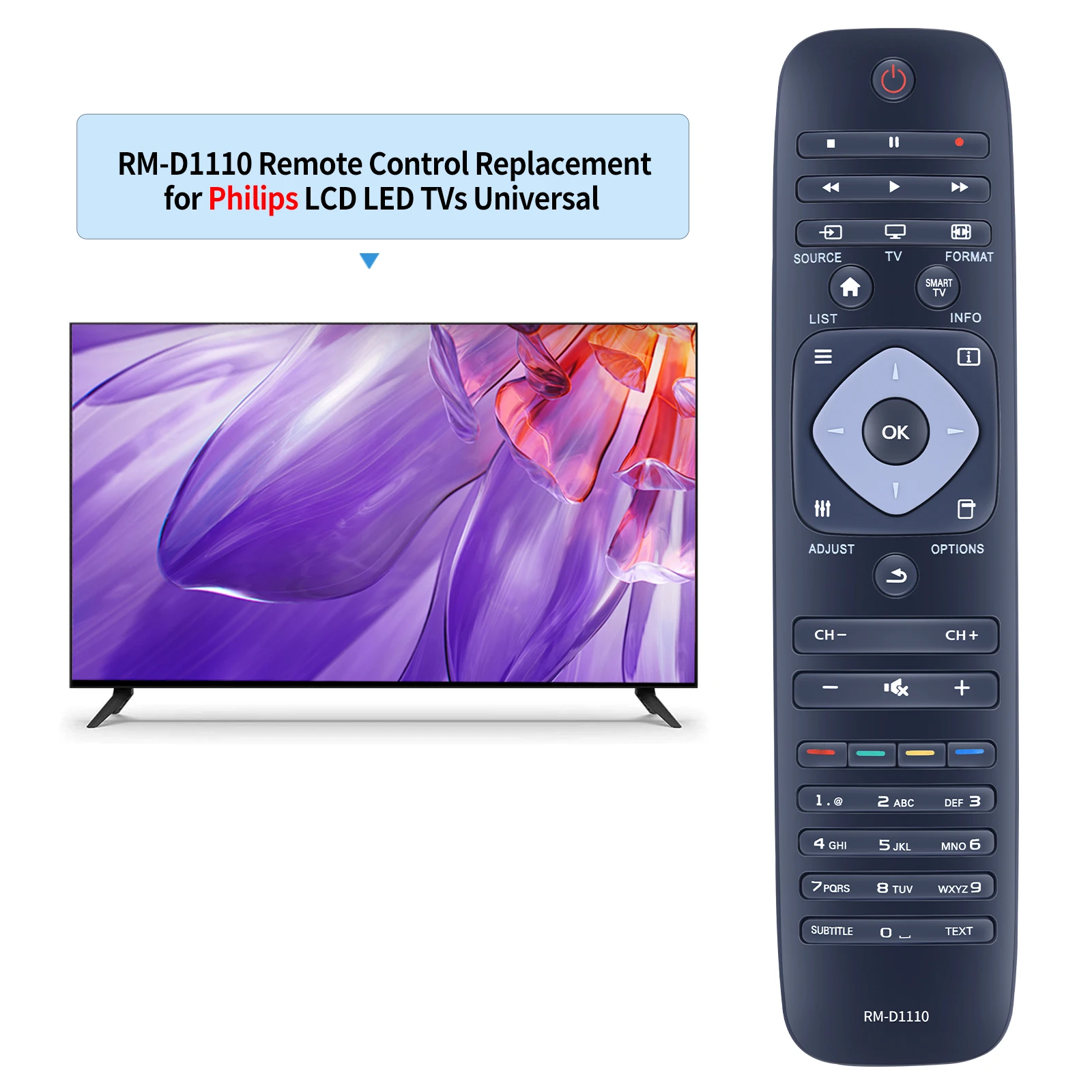 New RM-D1110 Remote Control For Philips Smart Network LCD TV