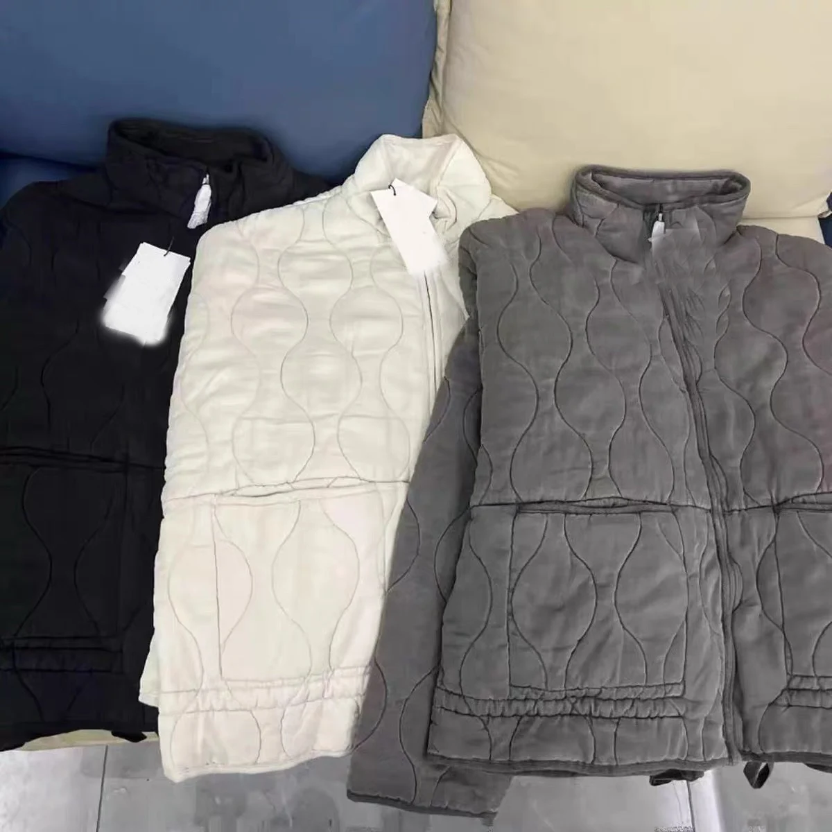 

Новая женская хлопковая куртка на осень-зиму 2024 года, тонкая, с длинными рукавами, воротником-стойкой, универсальный простой дизайн, для повседневной носки